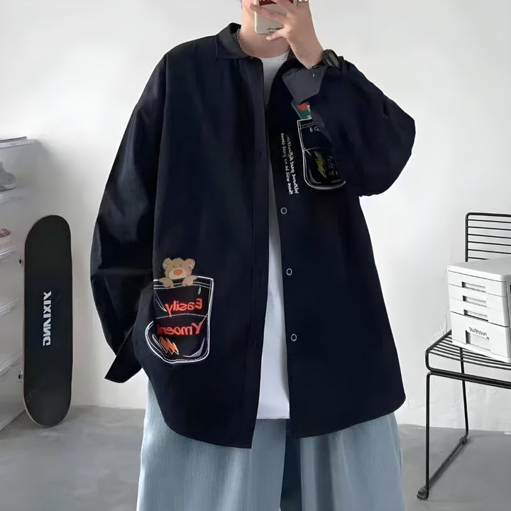 Skateboard Print Men’s Graphic Shirt