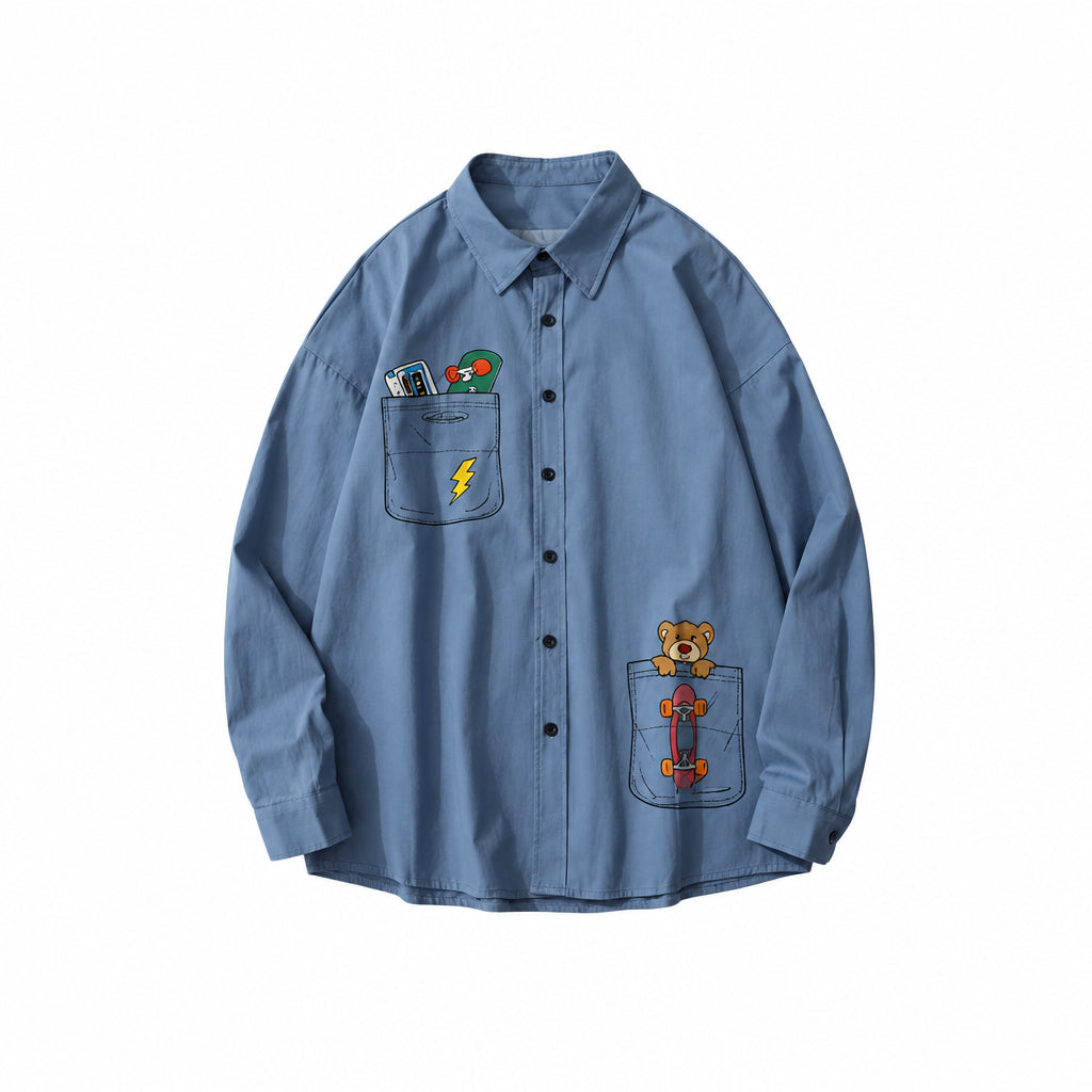 Skateboard Print Men’s Graphic Shirt