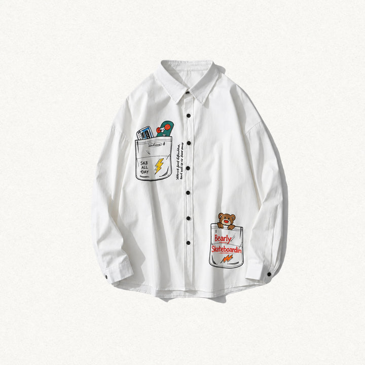 Skateboard Print Men’s Graphic Shirt