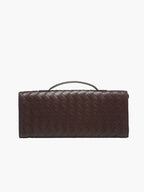 Women's Woven Leather Handbag with Gold Twist-Lock