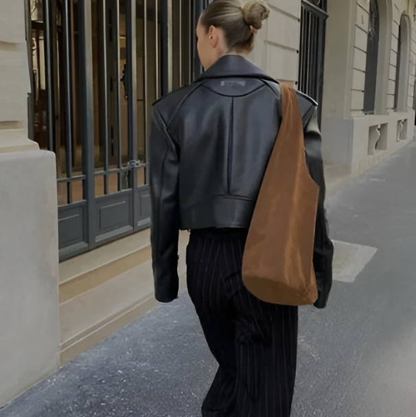 Spacious Suede Shoulder Bag