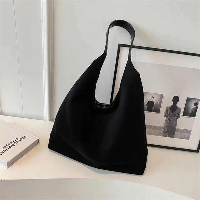 Spacious Suede Shoulder Bag