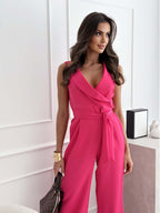 Women’s Sleeveless Jumpsuit – Tailored Fit Wide-Leg