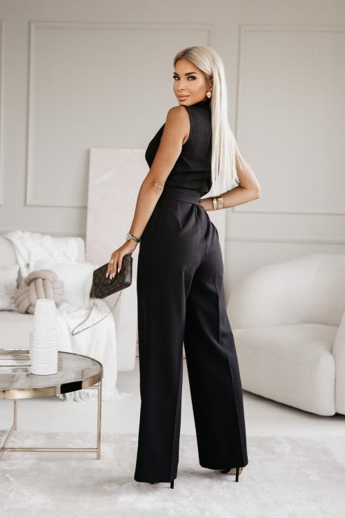 Women’s Sleeveless Jumpsuit – Tailored Fit Wide-Leg