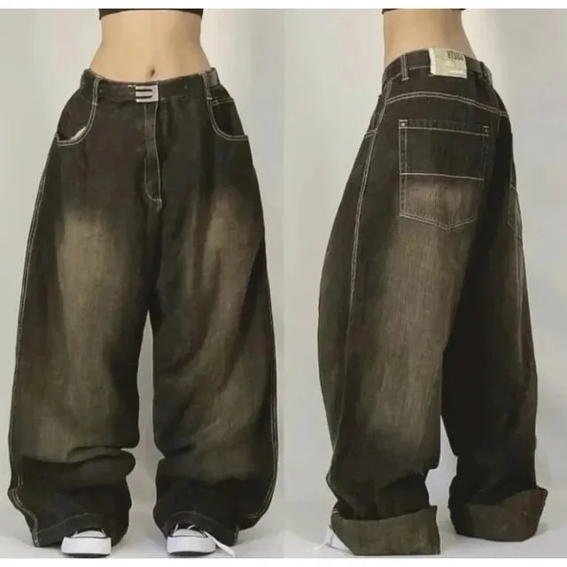 Unisex Baggy Cargo Jeans with Retro Wide-Leg Fit
