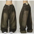 Unisex Baggy Cargo Jeans with Retro Wide-Leg Fit