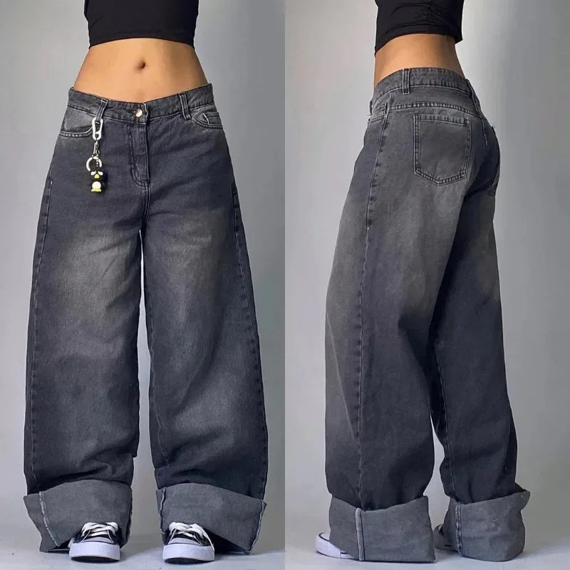 Unisex Baggy Cargo Jeans with Retro Wide-Leg Fit