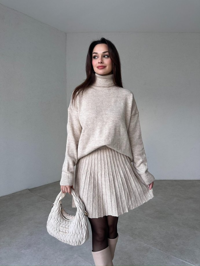 Sweater Skirt Women’s Knit Set