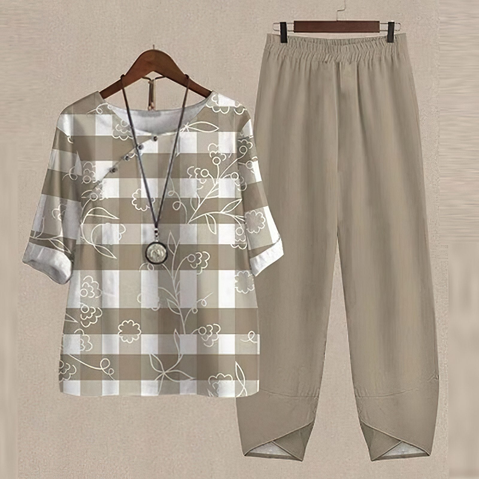 Summer Button-Down & Palazzo Pant Set Chic Women's Set
