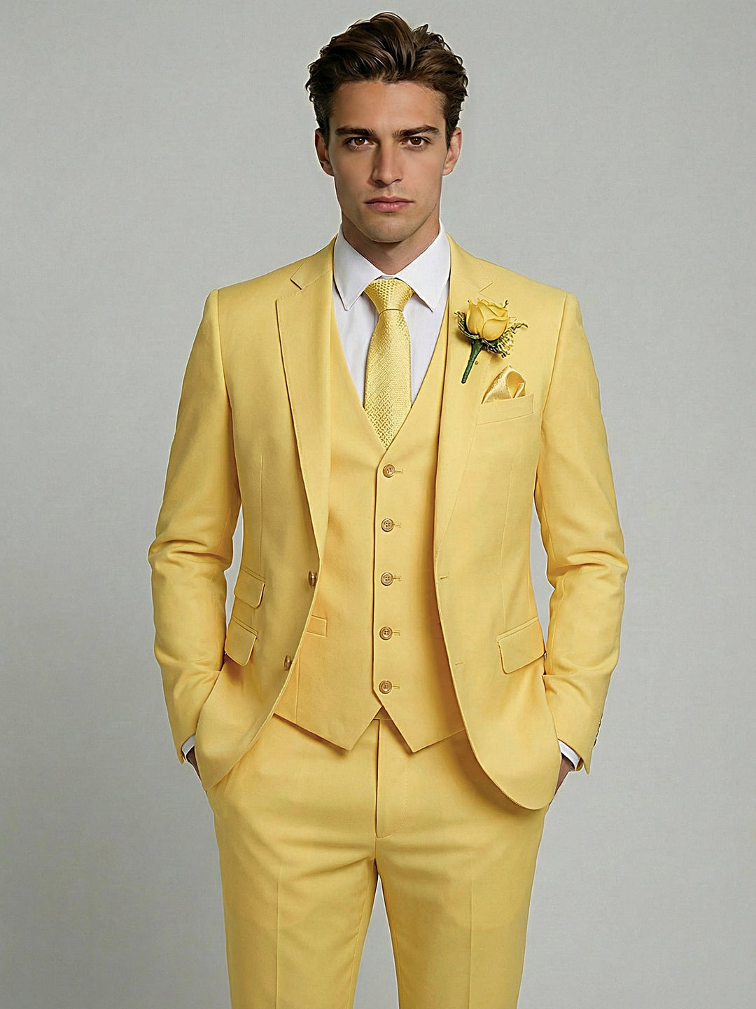 Two-Button Three-Piece Men’s Suit
