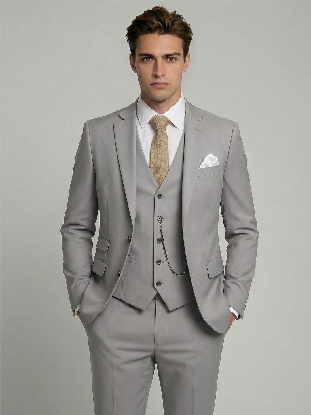 Two-Button Three-Piece Men’s Suit