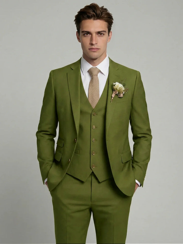 Two-Button Three-Piece Men’s Suit