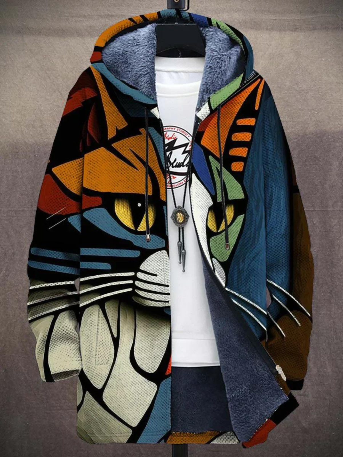 Artistic Printed Quilted Statement Jacket