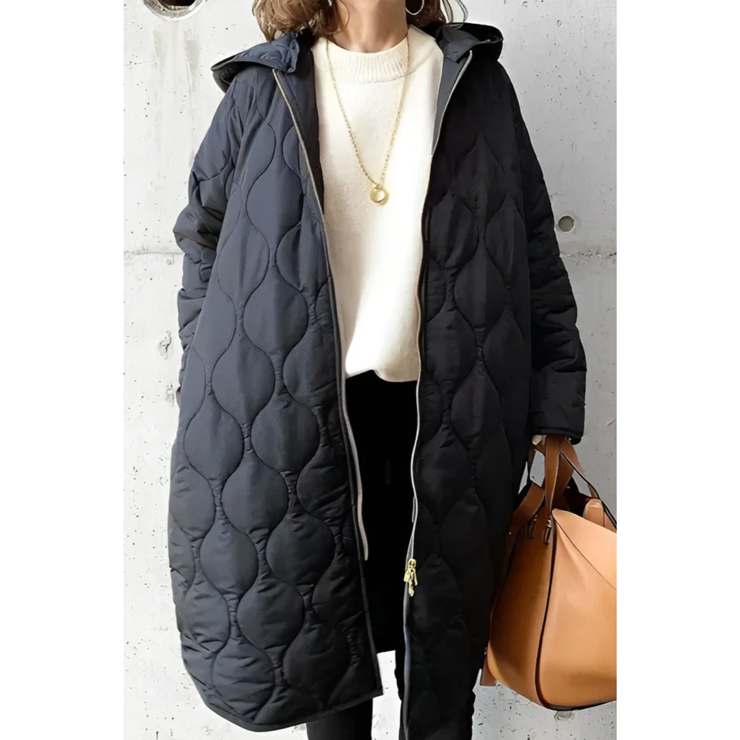 Quilted Zip Plus Size Jacket