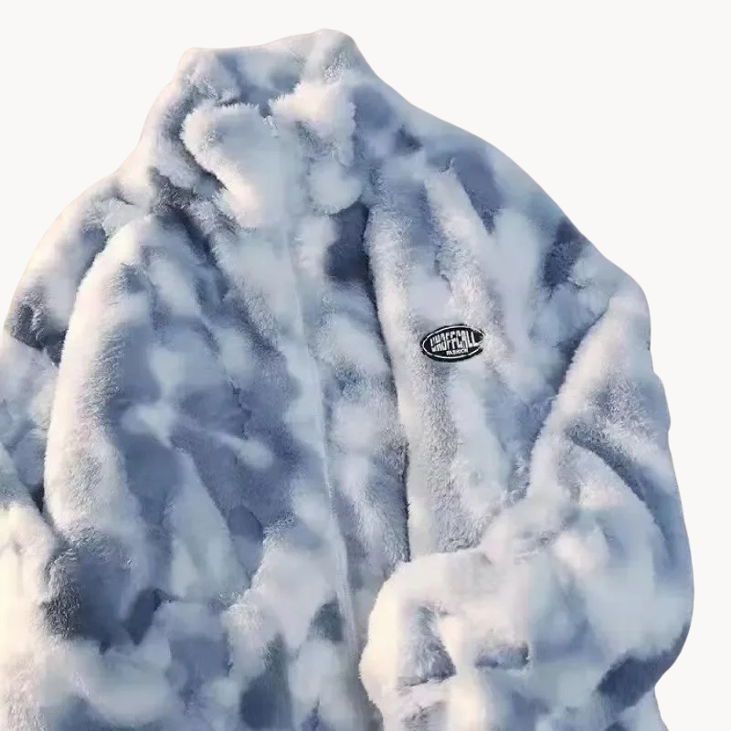Trendy Tie Dye Fleece Jacket