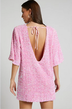 Women's Sequin Mini Dress - Sparkly Bodycon Party Dress with Lining
