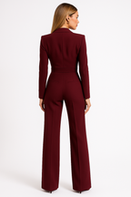 Women's Long-Sleeve Wrap Jumpsuit