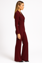 Women's Long-Sleeve Wrap Jumpsuit