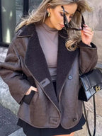 Elegant Fur Collar Winter Jacket