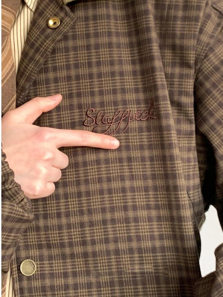 Vintage Brown Plaid Jacket