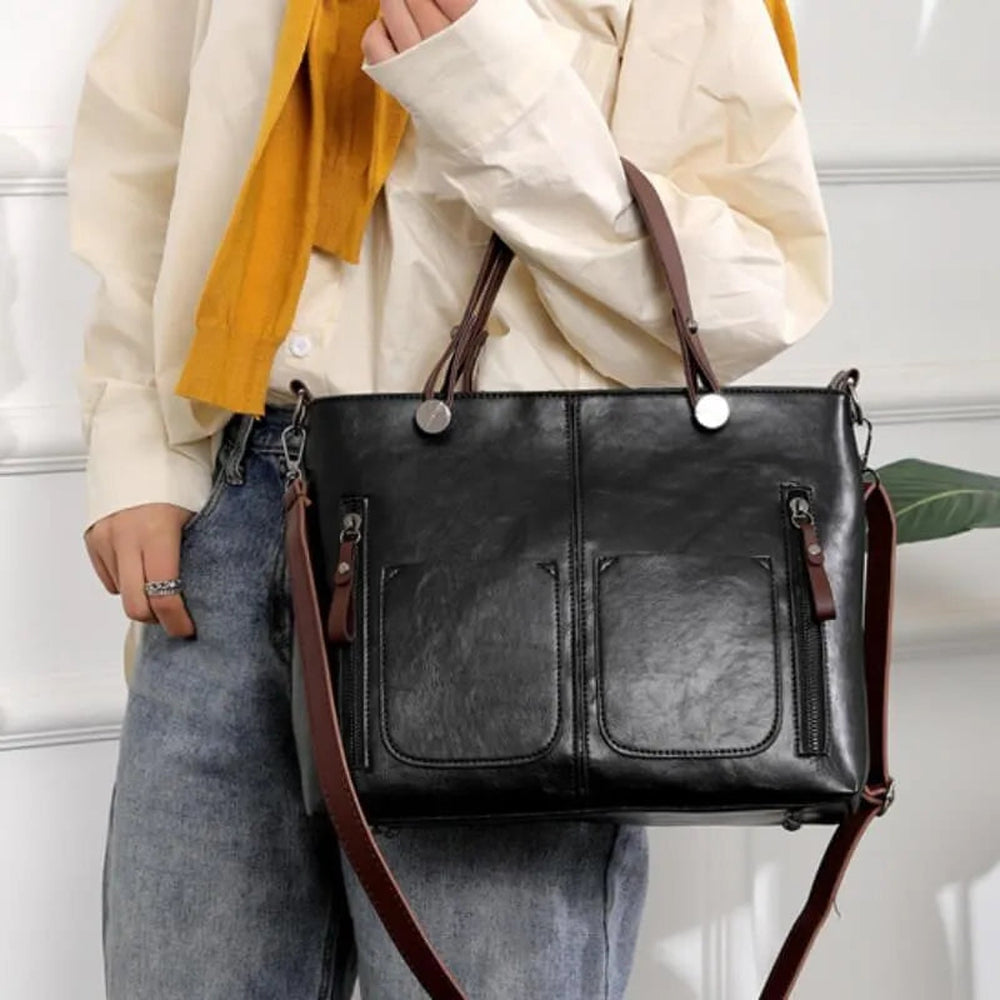 Vintage Leather Shoulder Bag for Women