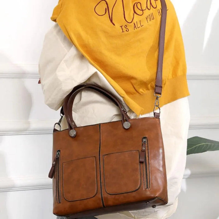 Vintage Leather Shoulder Bag for Women