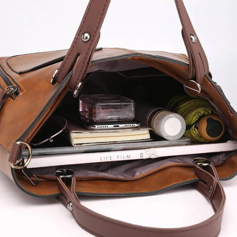Vintage Leather Shoulder Bag for Women