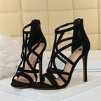 Ankle-Strap Gladiator Sandals with Mid-Heel