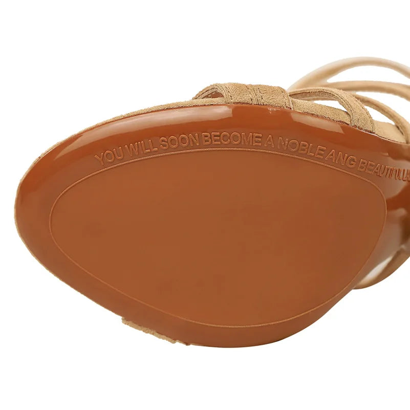 Ankle-Strap Gladiator Sandals with Mid-Heel