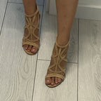 Ankle-Strap Gladiator Sandals with Mid-Heel