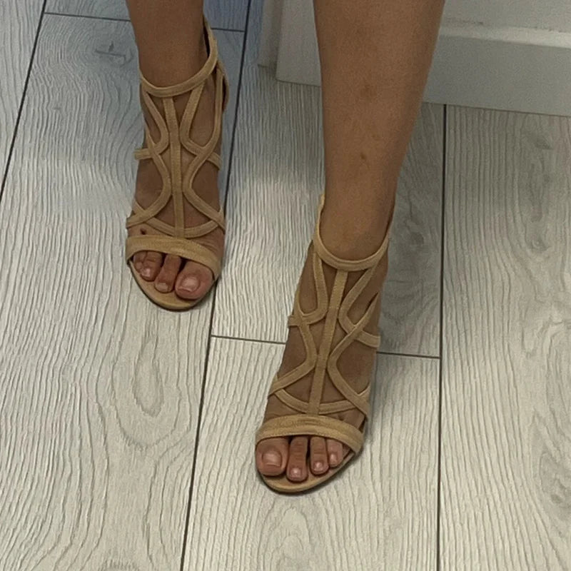 Ankle-Strap Gladiator Sandals with Mid-Heel