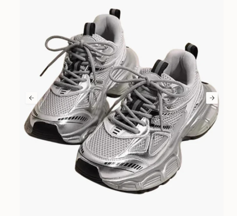 Sporty Sneakers with Mesh and Shock-Absorbing Sole