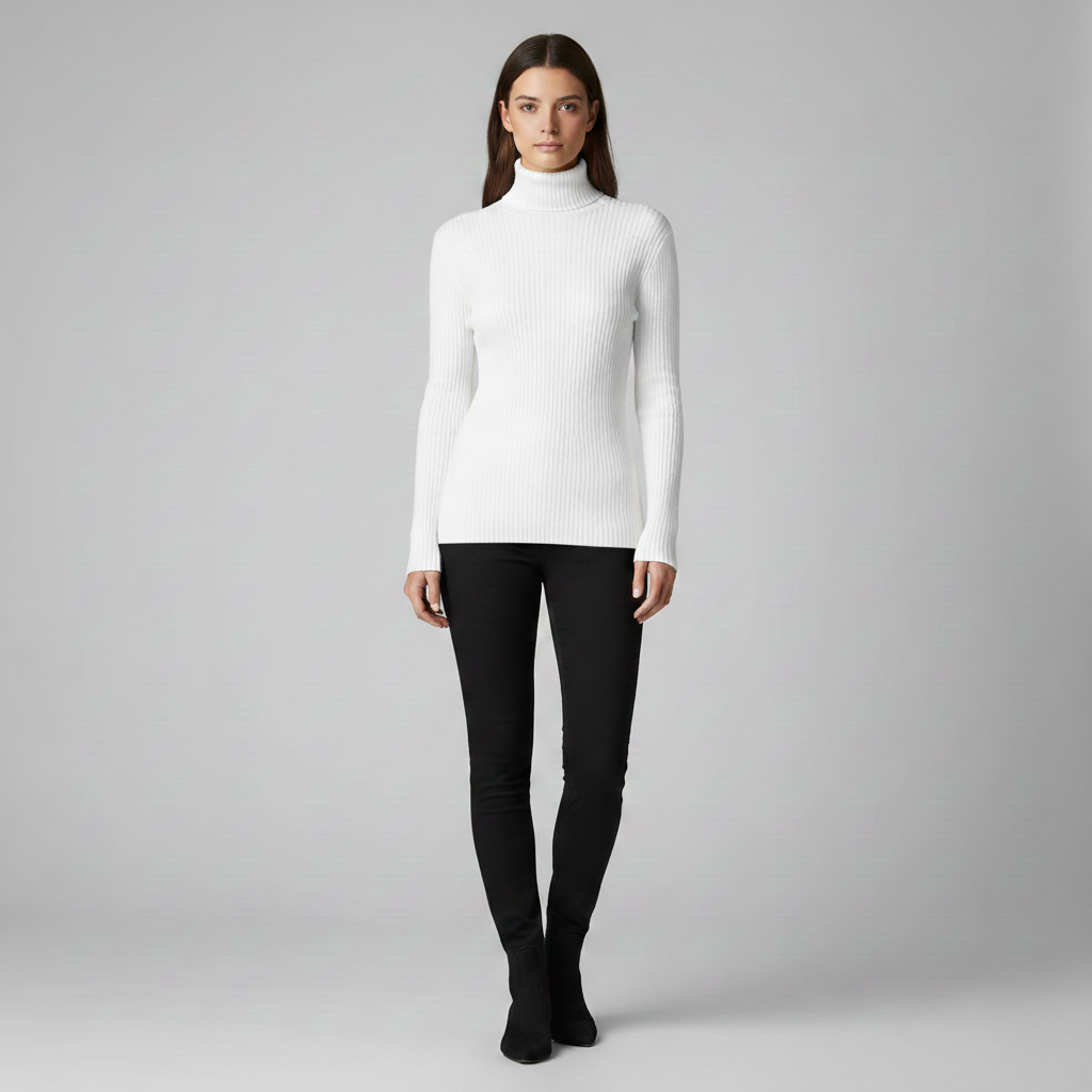 Ribbed Turtleneck Long Sleeve