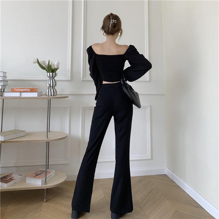 Wide-Leg Pants with Split Hem