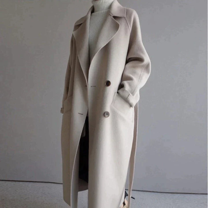 Elegante Lange Wollen Winterjas