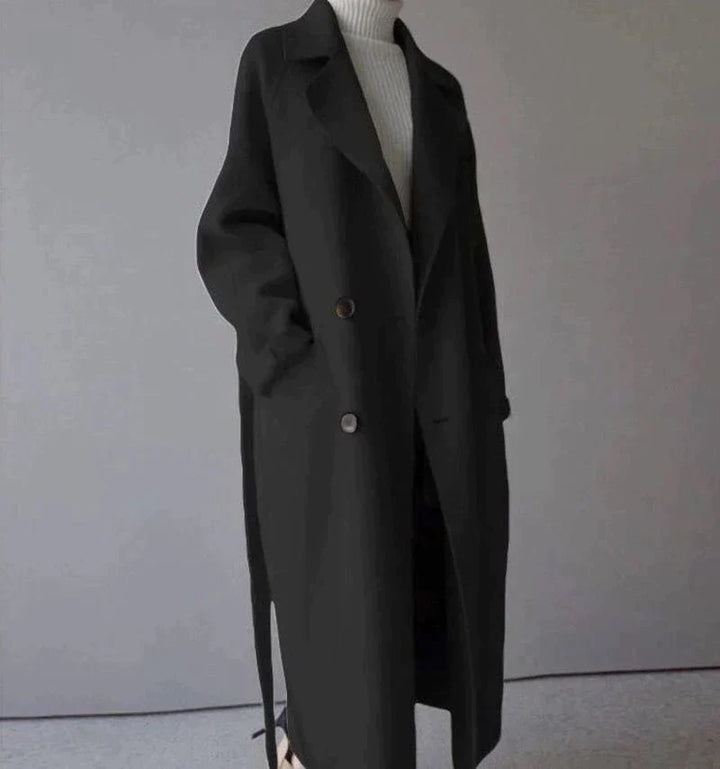 Elegante Lange Wollen Winterjas