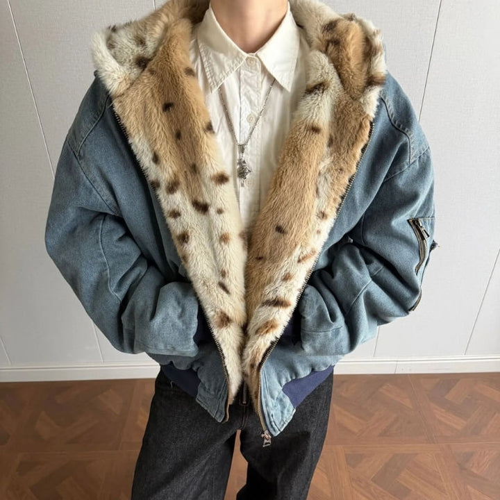 Winter Hooded Denim Jacket