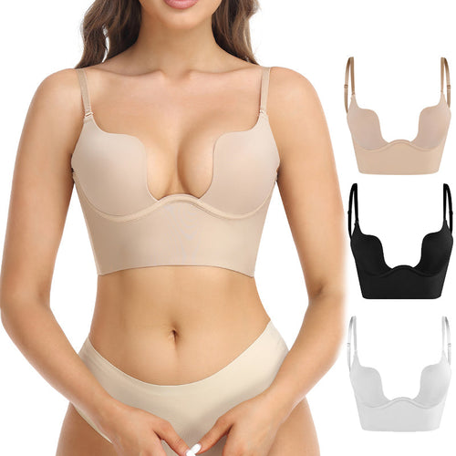 Backless Seamless Support Bra – Low-Back Non-Wired Lifting Solution