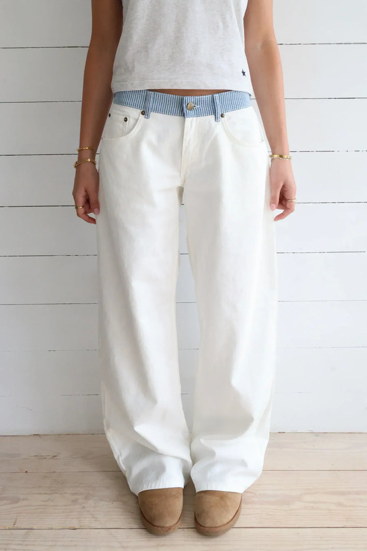 Women’s Jeans Mid-Rise Casual Striped