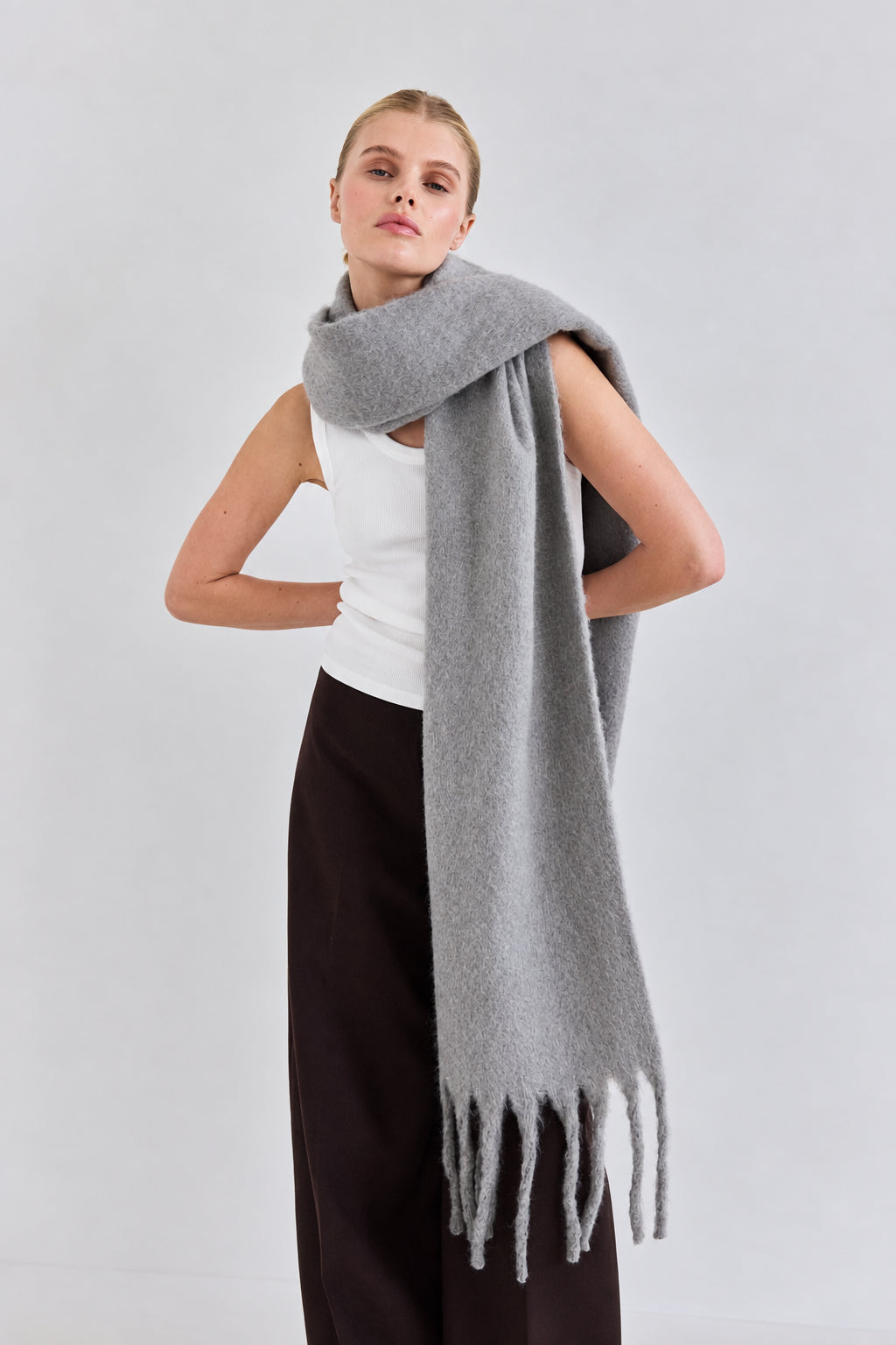 Fringed Oversized Winter Scarf