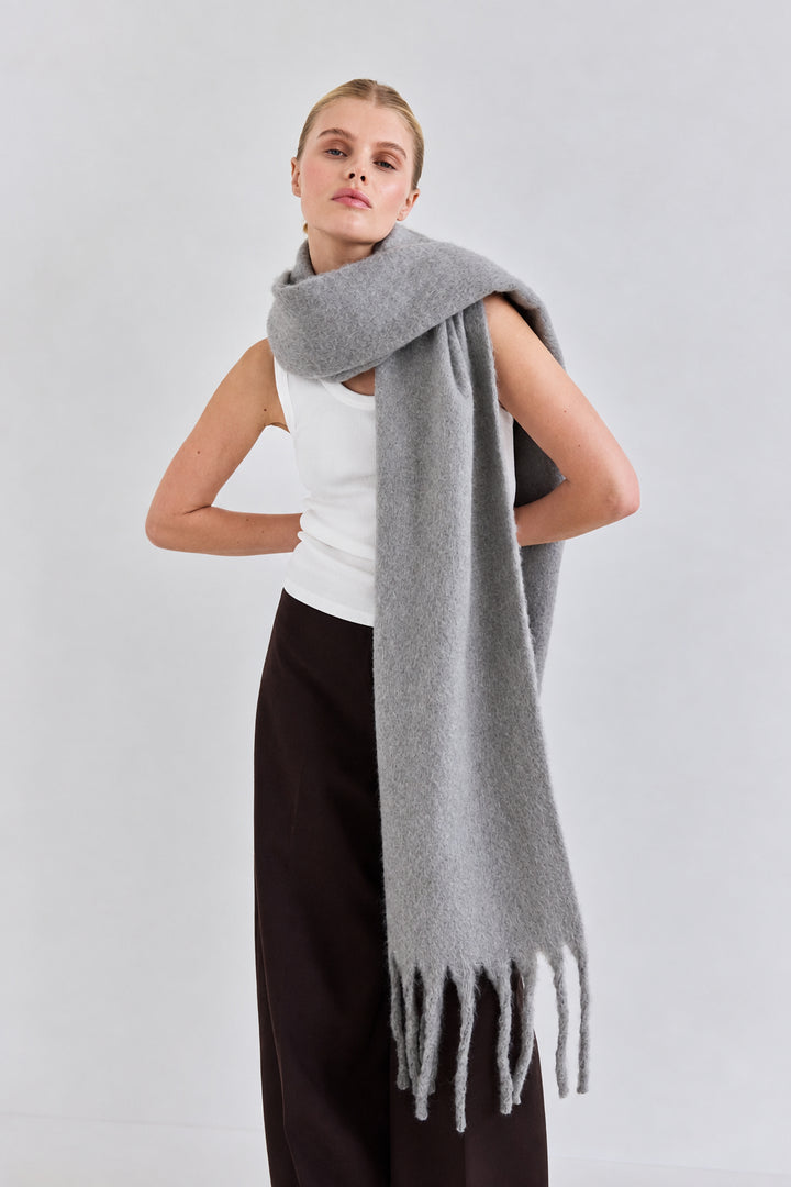 Fringed Oversized Winter Scarf