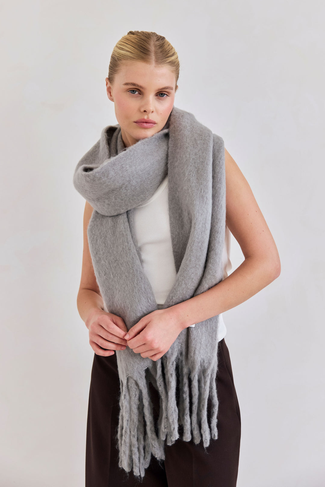 Fringed Oversized Winter Scarf