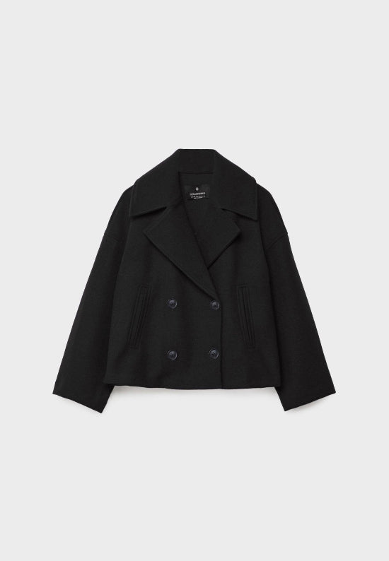 Double-Breasted Wide Lapel Short Jacket