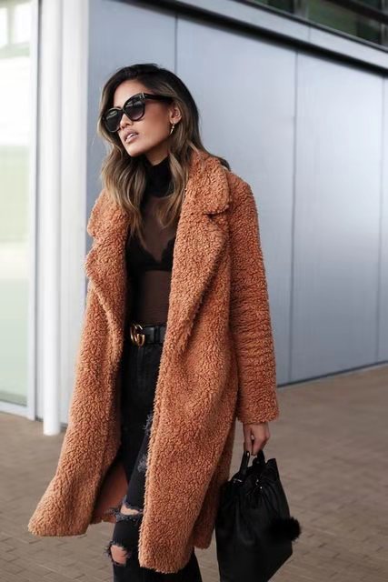 Women’s Soft Long Teddy Coat