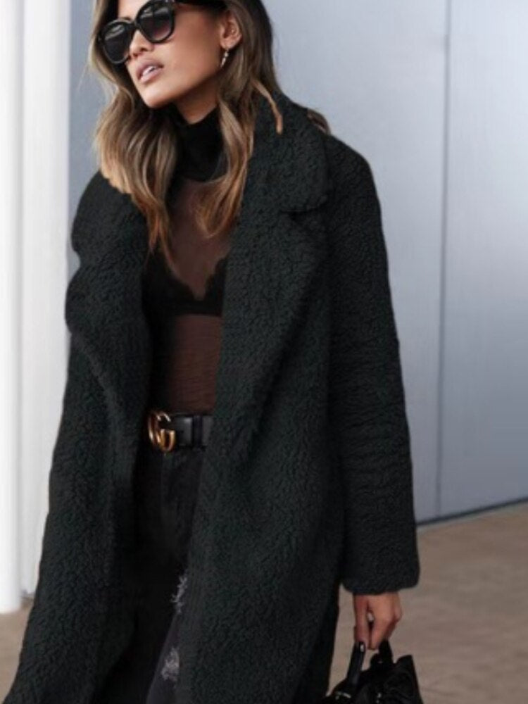 Women’s Soft Long Teddy Coat