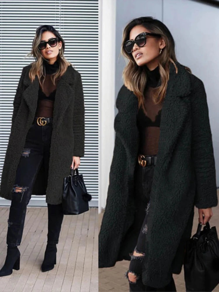 Women’s Soft Long Teddy Coat