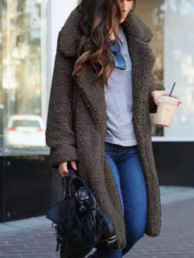 Women’s Soft Long Teddy Coat