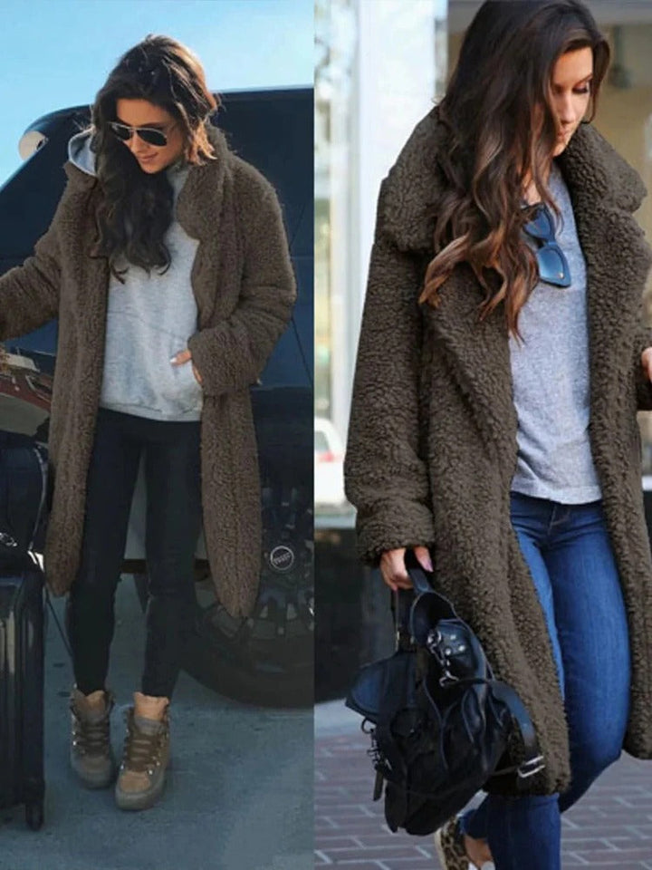 Women’s Soft Long Teddy Coat