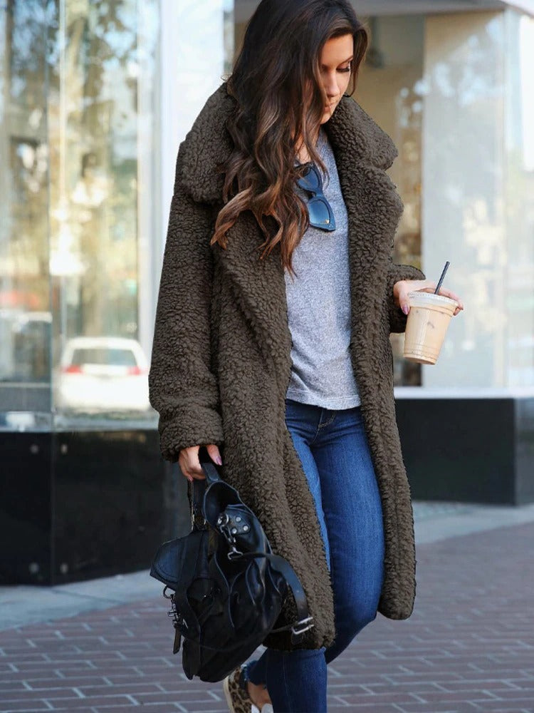 Women’s Soft Long Teddy Coat
