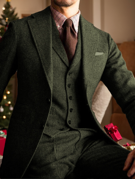 Wool-Look Three-Piece Men’s Suit